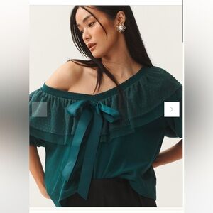 Anthropologie NWT Maeve V neck bow sweater